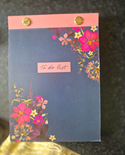 Floral navy blue - blue, to