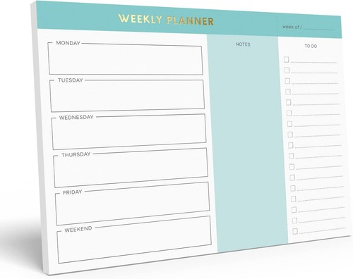 Weekly list pad teal - to,