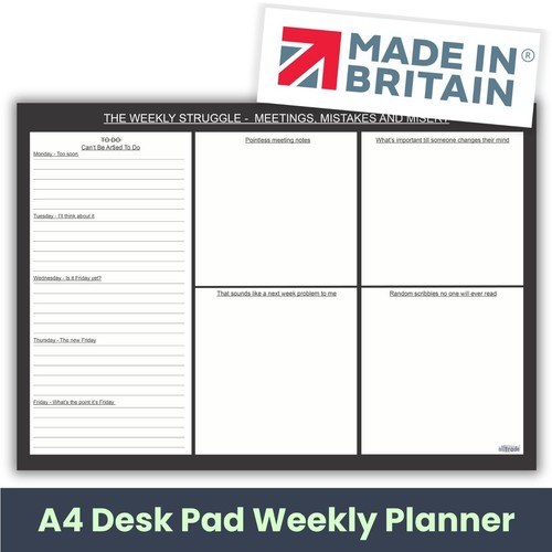 Weekly planner desk - desk, pad