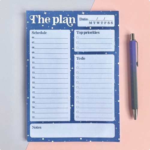 Daily schedule list pad - list,