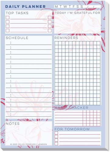 Daily planner pad floral - a5,