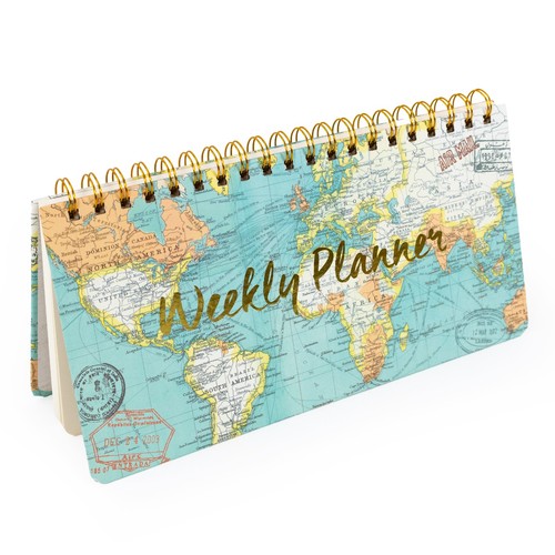 Vintage map weekly planner - weekly,