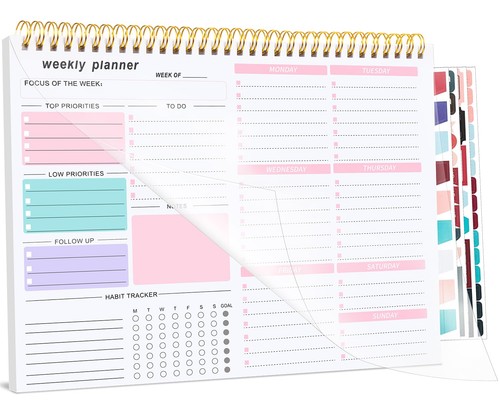 Undated weekly planner pad - planner, pad,