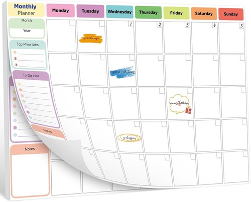 Monthly planner pad - monthly,